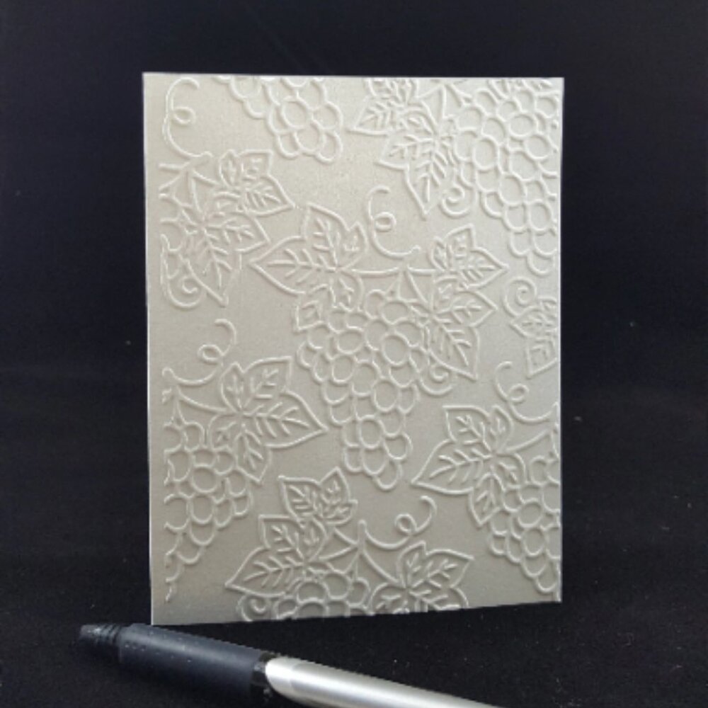 Grapes Embossed Note Cards‎ w Matching Envelopes, Set of 6, Embossed Cards
